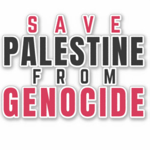 RED PALESTINA VAN GENOCIDE STICKER