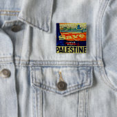 Red Palestina Vierkante Button 5,1 Cm (In situ)