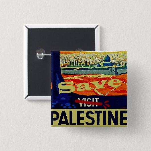 Red Palestina Vierkante Button 5,1 Cm (Voorkant /achterkant)
