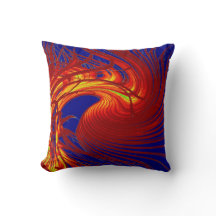 "RED PALM SWIRL" TOSS PILLOW