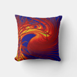 "RED PALM SWIRL" TOSS PILLOW KUSSEN