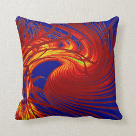 "RED PALM SWIRL" TOSS PILLOW KUSSEN