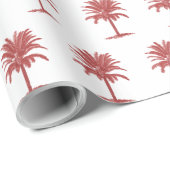 Red Palm Tree Toile Cadeaupapier (Rol Hoek)