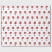 Red Palm Tree Toile Cadeaupapier (Vlak)