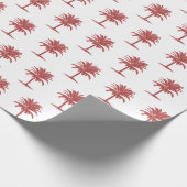 Red Palm Tree Toile Cadeaupapier (Hoek)