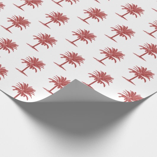 Red Palm Tree Toile Cadeaupapier (Hoek)