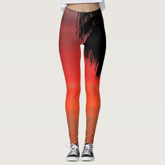 RED-palmboom Leggings (Voorkant)