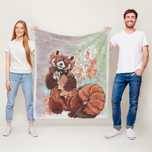 Red Panada Crystaline Vibes Art Fleece Deken (In situ)