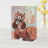 Red Panada Crystaline Vibes Art Kaart (Gele Bloem)