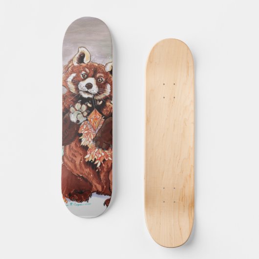 Red Panada Crystaline Vibes Art Persoonlijk Skateboard (Voorkant)