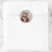 Red Panada Crystaline Vibes Art Ronde Sticker (Tas)