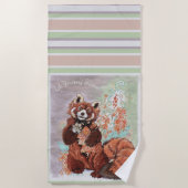 Red Panada Crystaline Vibes Art Strandlaken (Voorkant)