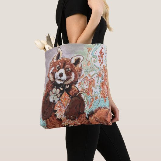 Red Panada Crystaline Vibes Art Tote Bag (Dichtbij)