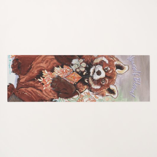 Red Panada Crystaline Vibes Art Yogamat (Achterkant (horizontaal))