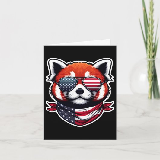Red Panda 4 juli Amerikaanse Onafhankelijkheidsdag Kaart (Voorkant)