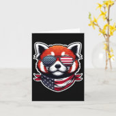 Red Panda 4 juli Amerikaanse Onafhankelijkheidsdag Kaart (Gele Bloem)