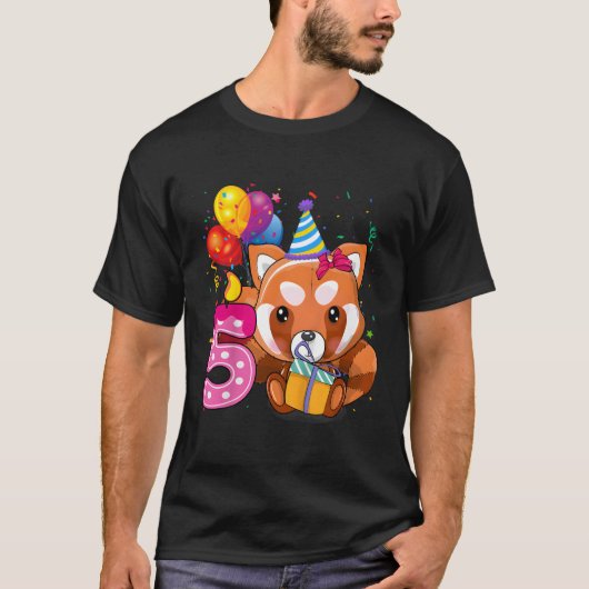 Red Panda 5th Ik ben 5 Py T-shirt (Voorkant)