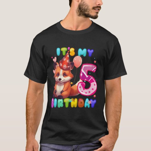Red Panda 5th Ik ben 5 T-shirt (Voorkant)