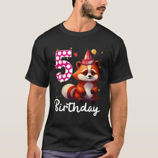 Red Panda 5th Ik ben 5 T-shirt (Voorkant)