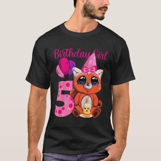 Red Panda 5th Ik ben 5 T-shirt (Voorkant)
