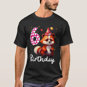 Red Panda 6th Ik ben 6 T-shirt