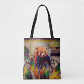 Red Panda Abstracte  kunstsamenstelling pop Tote Bag (Voorkant)
