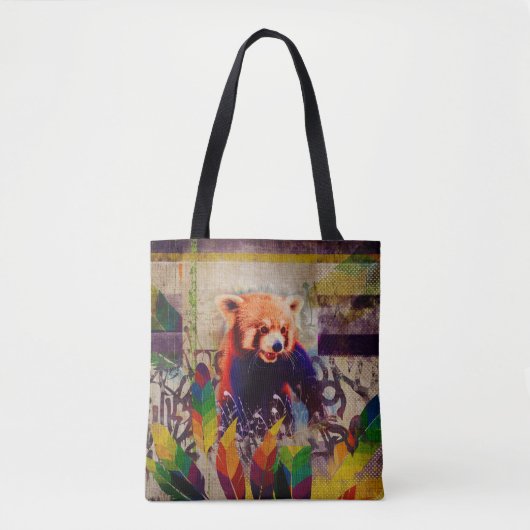Red Panda Abstracte  kunstsamenstelling pop Tote Bag (Voorkant)