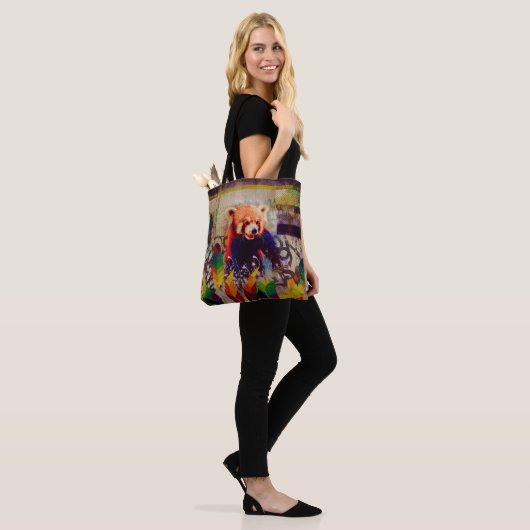 Red Panda Abstracte  kunstsamenstelling pop Tote Bag (Op model)