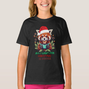 Red Panda Alles wat ik wil voor Kerstmis is koffie T-shirt