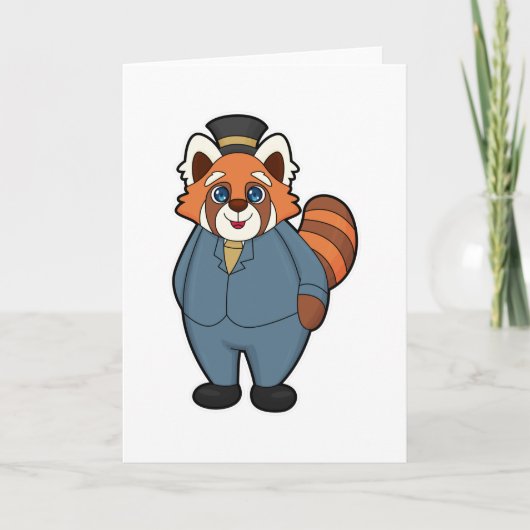 Red Panda als Groom met Pet Kaart (Voorkant)