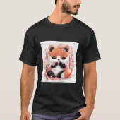 Red Panda And Cherry Blossom Theme Lovely Style Ba T-shirt (Voorkant)