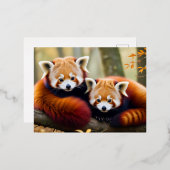 Red Panda Animal Natuur Wildlife Affection Caring Folie Feestdagen Briefkaart (Voorkant / Achterkant)