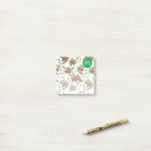 Red Panda & Bamboe Leaves Patroon & Monogram Post-it® Notes (Op bureau)