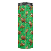 Red Panda & Bamboe Leaves Patroon & Monogram Thermosbeker (Achterkant)