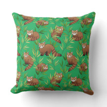 Red Panda & Bamboe Leaves Pattern