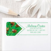 Red Panda & Bamboe Leaves Pattern Etiket (Insitu)