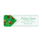 Red Panda & Bamboe Leaves Pattern Etiket (Voorkant)