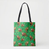 Red Panda & Bamboe Leaves Pattern Tote Bag (Voorkant)