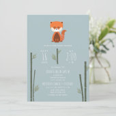 Red Panda Bamboo Blue Boy Baby shower Kaart (Staand voorkant)