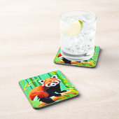 Red Panda Bamboo Forest Bier Onderzetter (Rechterzijde)