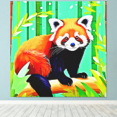 Red Panda Bamboo Forest Canvas Afdruk (Insitu (Houten vloer))
