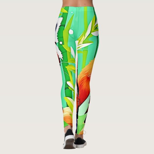 Red Panda Bamboo Forest Leggings (Achterkant)