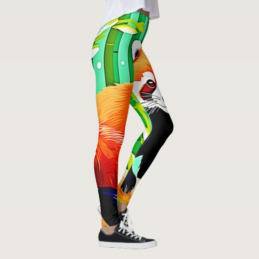 Red Panda Bamboo Forest Leggings (Rechts)