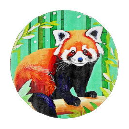 Red Panda Bamboo Forest Snijplank