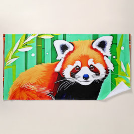 Red Panda Bamboo Forest Strandlaken