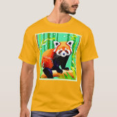 Red Panda Bamboo Forest T-shirt (Voorkant)