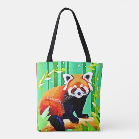 Red Panda Bamboo Forest Tote Bag (Achterkant)