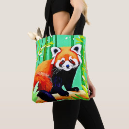 Red Panda Bamboo Forest Tote Bag