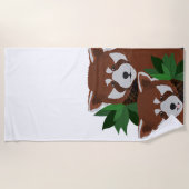 Red Panda Beach Towel Strandlaken (Voorkant)