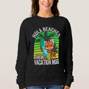 Red Panda Beach Vacation Mode Surfboard Summer Hol Trui